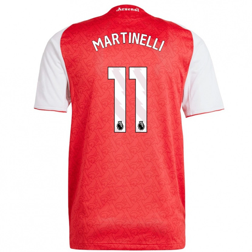 Danxen Dzieci Gabriel Martinelli #11 Czerwono-Biały Domowa Koszulka 2025/26 Koszulki Klubowe
