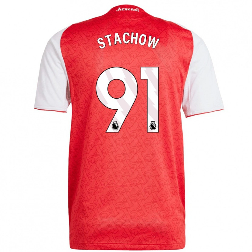 Danxen Dzieci Patrick Stachow #91 Czerwono-Biały Domowa Koszulka 2025/26 Koszulki Klubowe