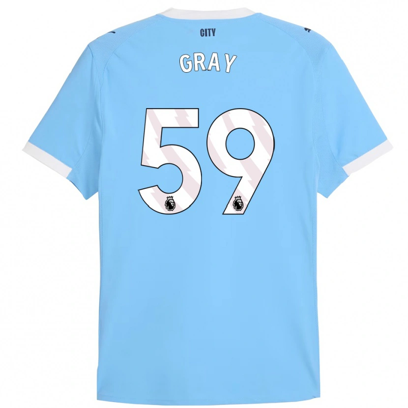Danxen Dzieci Charlie Gray #59 Błękitno-Biały Domowa Koszulka 2025/26 Koszulki Klubowe