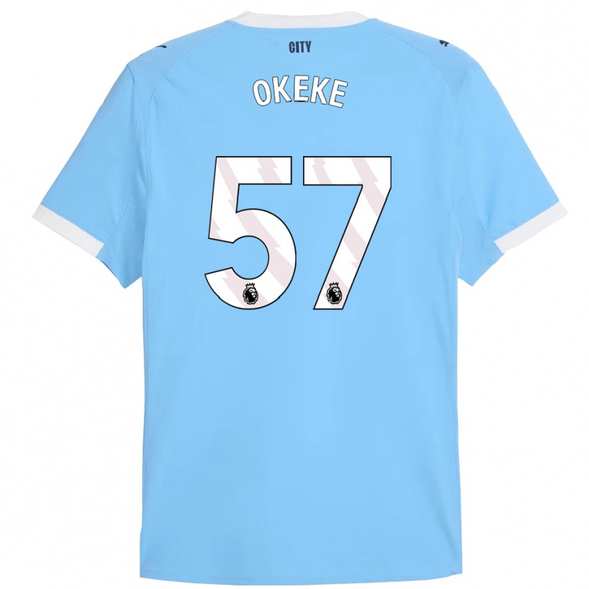 Danxen Dzieci Michael Okeke #57 Błękitno-Biały Domowa Koszulka 2025/26 Koszulki Klubowe