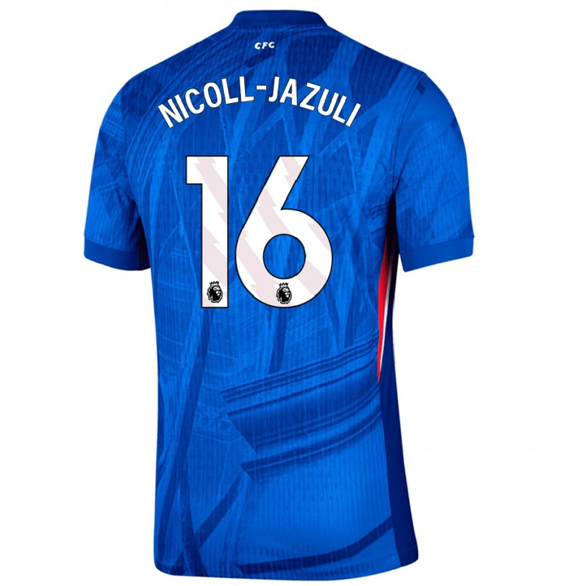 Danxen Dzieci Mahdi Nicoll-Jazuli #16 Niebiesko-Biały Domowa Koszulka 2025/26 Koszulki Klubowe