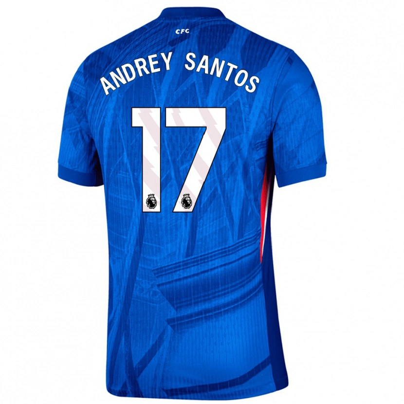 Danxen Dzieci Andrey Santos #17 Niebiesko-Biały Domowa Koszulka 2025/26 Koszulki Klubowe