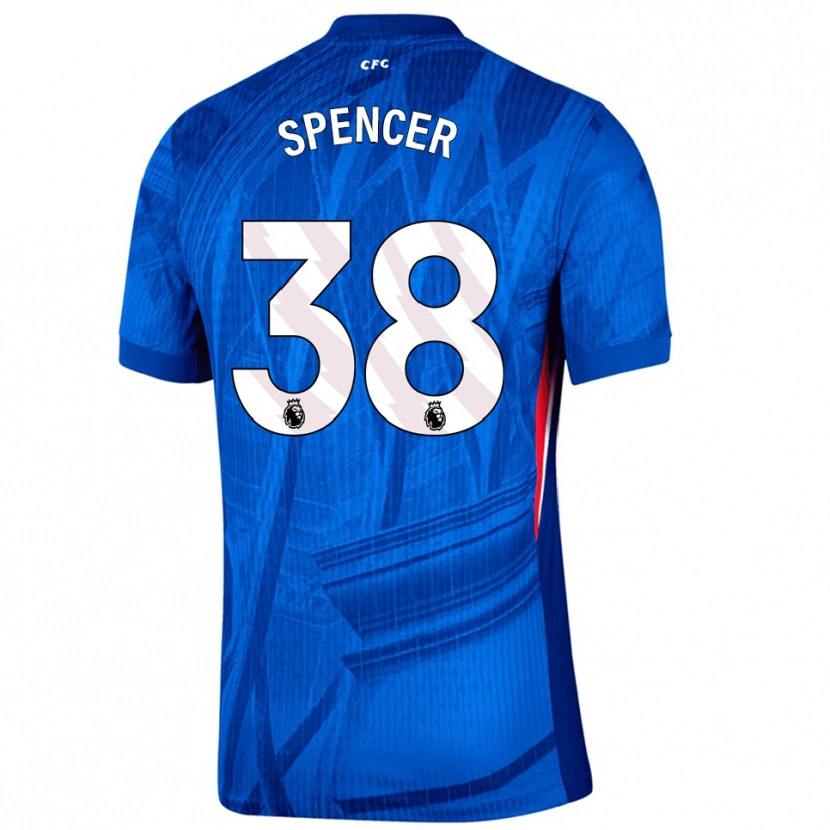 Danxen Dzieci Becky Spencer #38 Niebiesko-Biały Domowa Koszulka 2025/26 Koszulki Klubowe