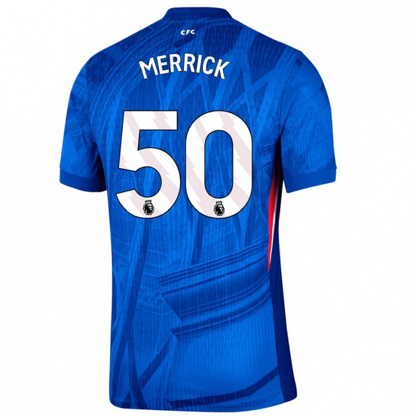 Danxen Dzieci Max Merrick #50 Niebiesko-Biały Domowa Koszulka 2025/26 Koszulki Klubowe