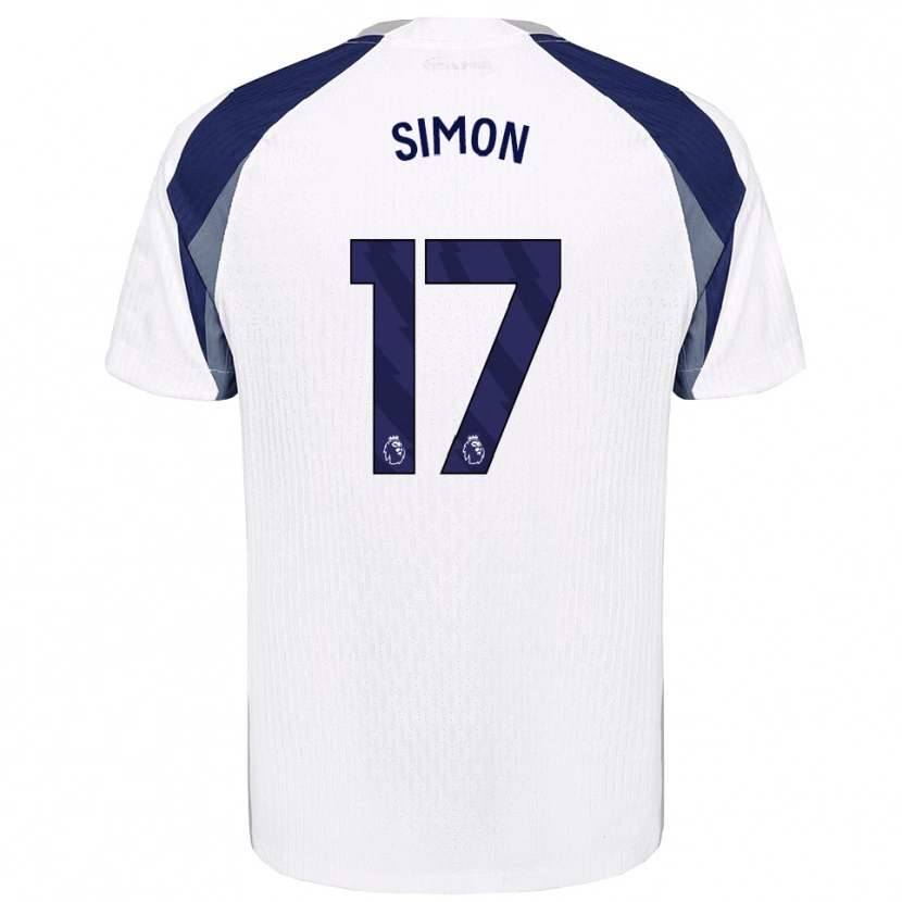 Danxen Dzieci Kyah Simon #17 Biało-Granatowy Domowa Koszulka 2025/26 Koszulki Klubowe