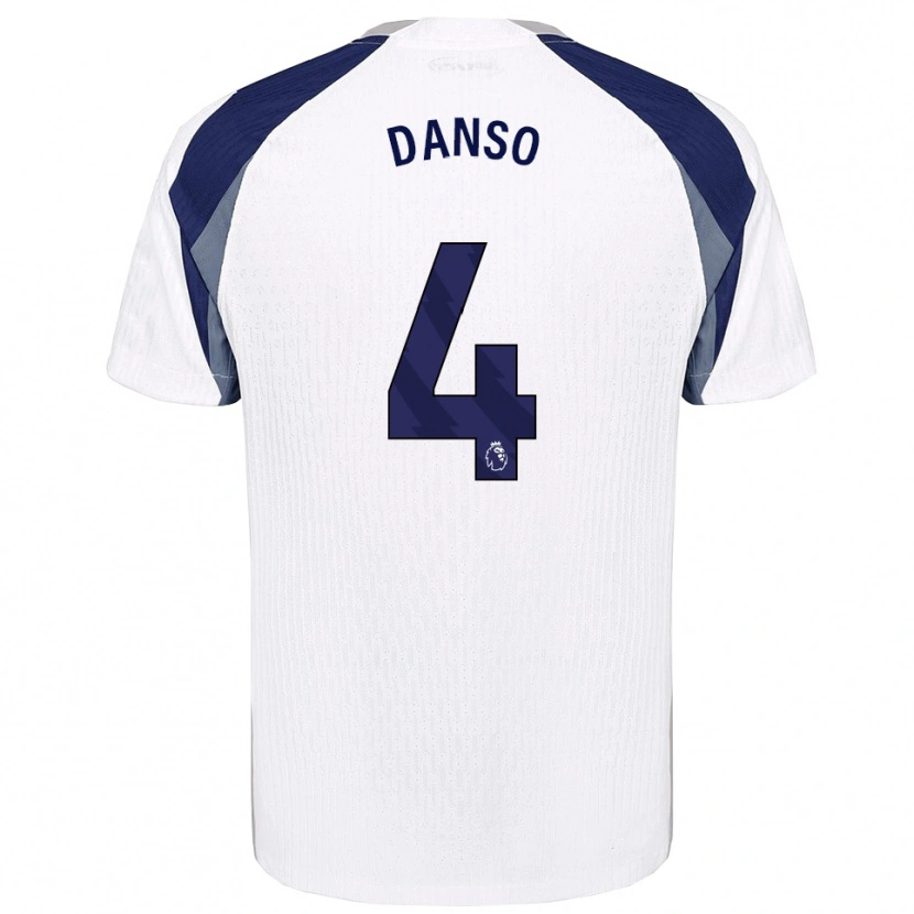Danxen Dzieci Kevin Danso #4 Biało-Granatowy Domowa Koszulka 2025/26 Koszulki Klubowe