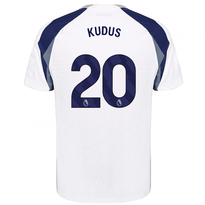 Danxen Dzieci Mohammed Kudus #20 Biało-Granatowy Domowa Koszulka 2025/26 Koszulki Klubowe