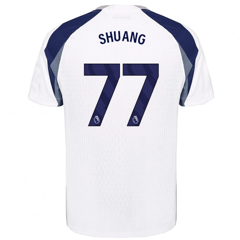 Danxen Dzieci Wang Shuang #77 Biało-Granatowy Domowa Koszulka 2025/26 Koszulki Klubowe