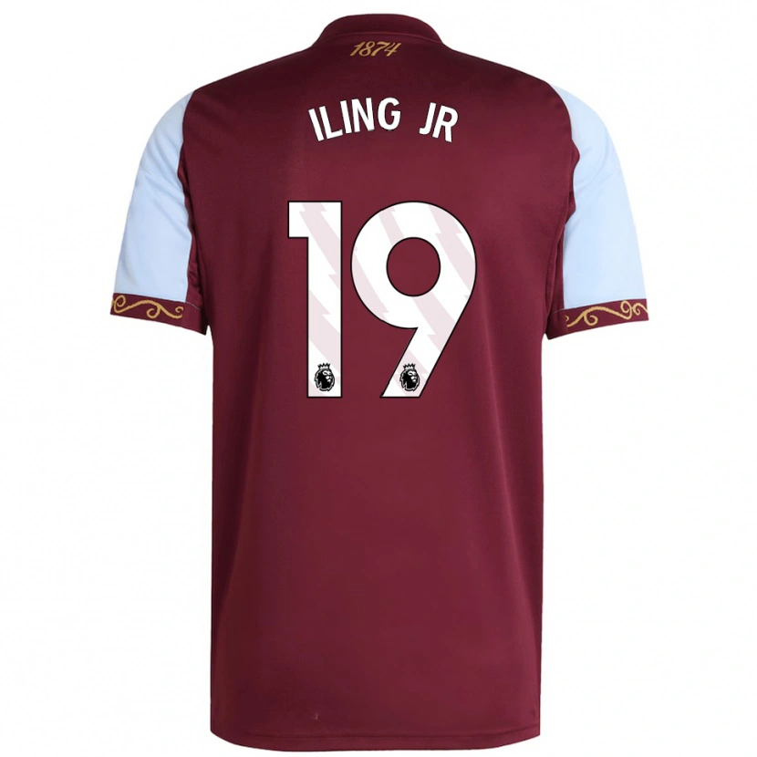 Danxen Dzieci Samuel Iling-Junior #19 Burgundowo-Błękitny Domowa Koszulka 2025/26 Koszulki Klubowe