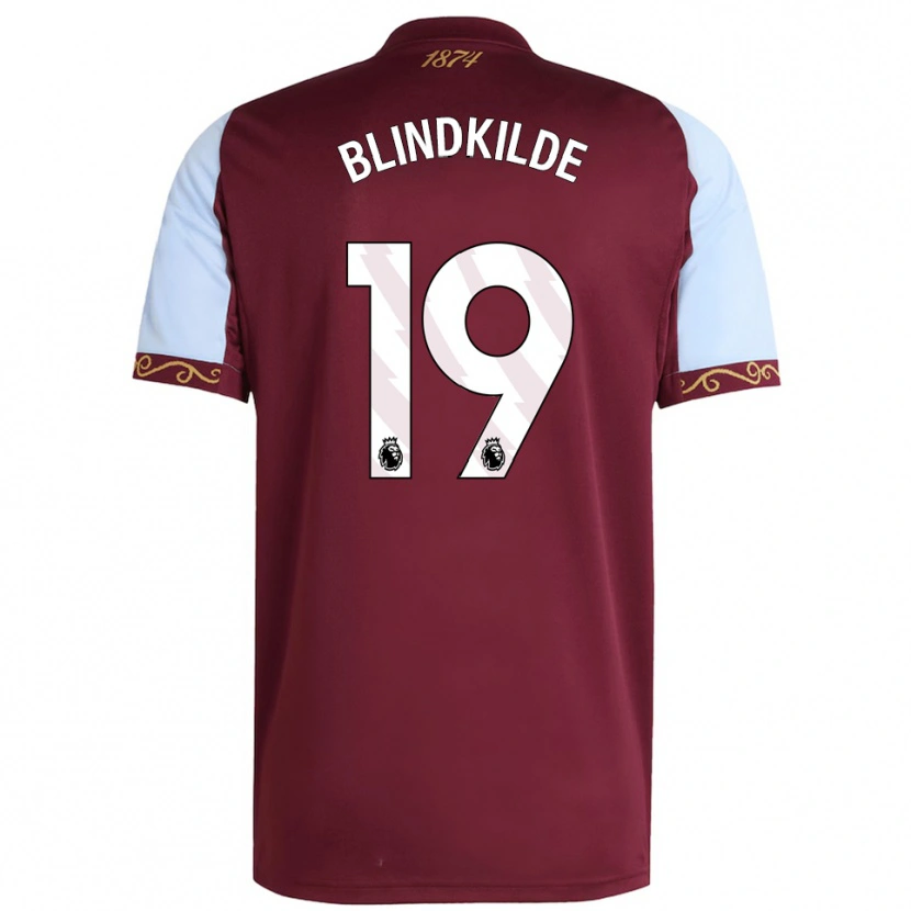 Danxen Dzieci Laura Blindkilde #19 Burgundowo-Błękitny Domowa Koszulka 2025/26 Koszulki Klubowe