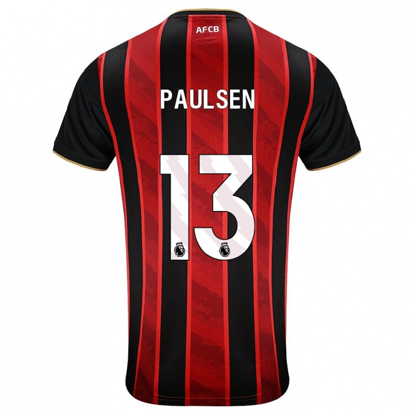 Danxen Dzieci Alex Paulsen #13 Czerwono-Czarny Domowa Koszulka 2025/26 Koszulki Klubowe