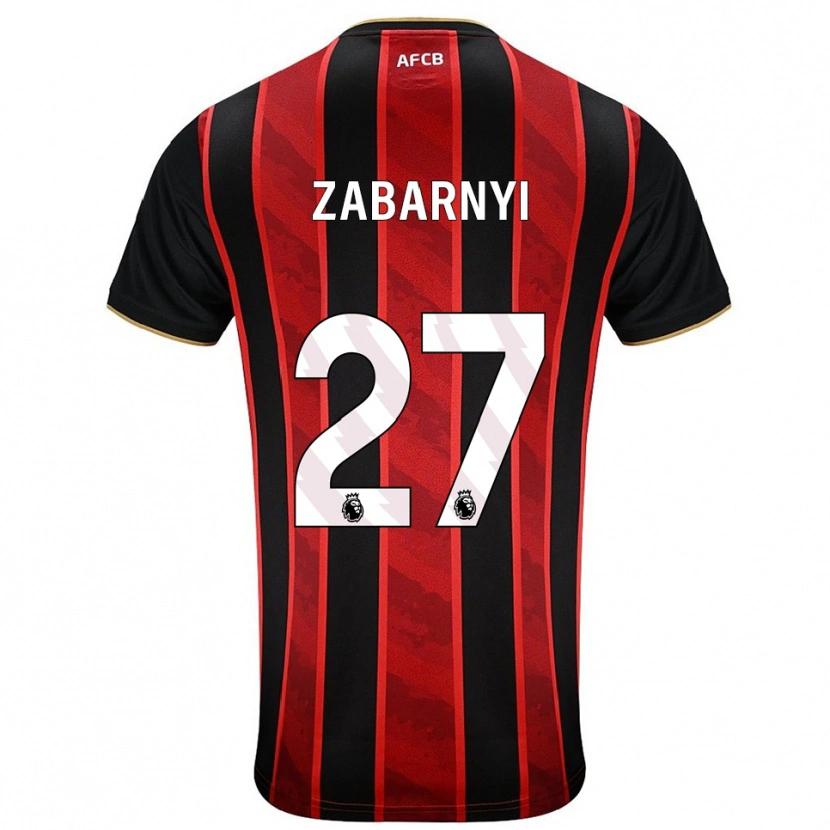 Danxen Dzieci Ilya Zabarnyi #27 Czerwono-Czarny Domowa Koszulka 2025/26 Koszulki Klubowe