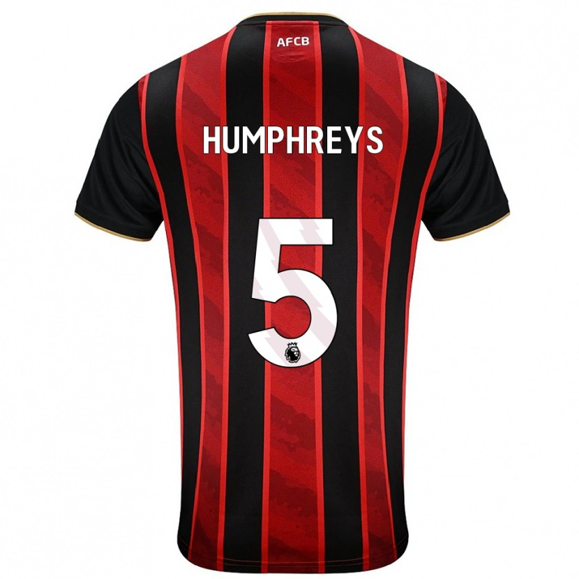 Danxen Dzieci Holly Humphreys #5 Czerwono-Czarny Domowa Koszulka 2025/26 Koszulki Klubowe