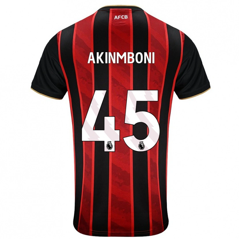 Danxen Dzieci Matai Akinmboni #45 Czerwono-Czarny Domowa Koszulka 2025/26 Koszulki Klubowe