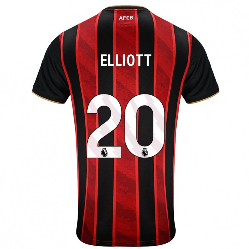 Danxen Dzieci Kaitlyn Elliott #20 Czerwono-Czarny Domowa Koszulka 2025/26 Koszulki Klubowe