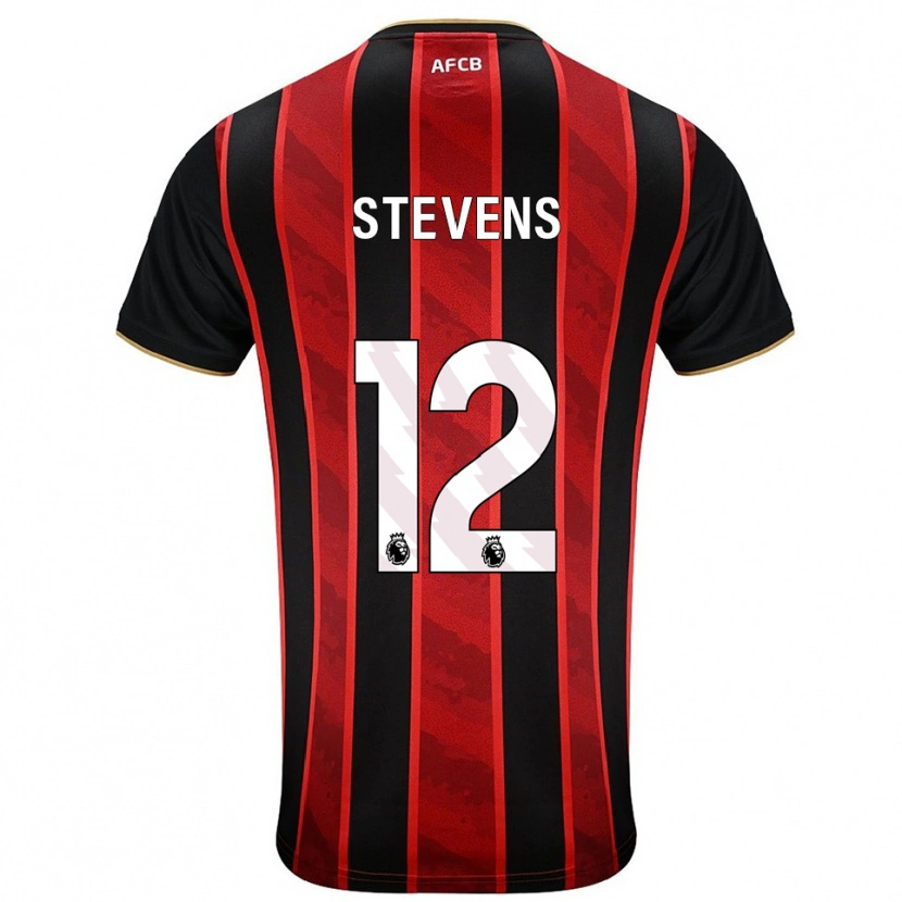 Danxen Dzieci Charlie Stevens #12 Czerwono-Czarny Domowa Koszulka 2025/26 Koszulki Klubowe