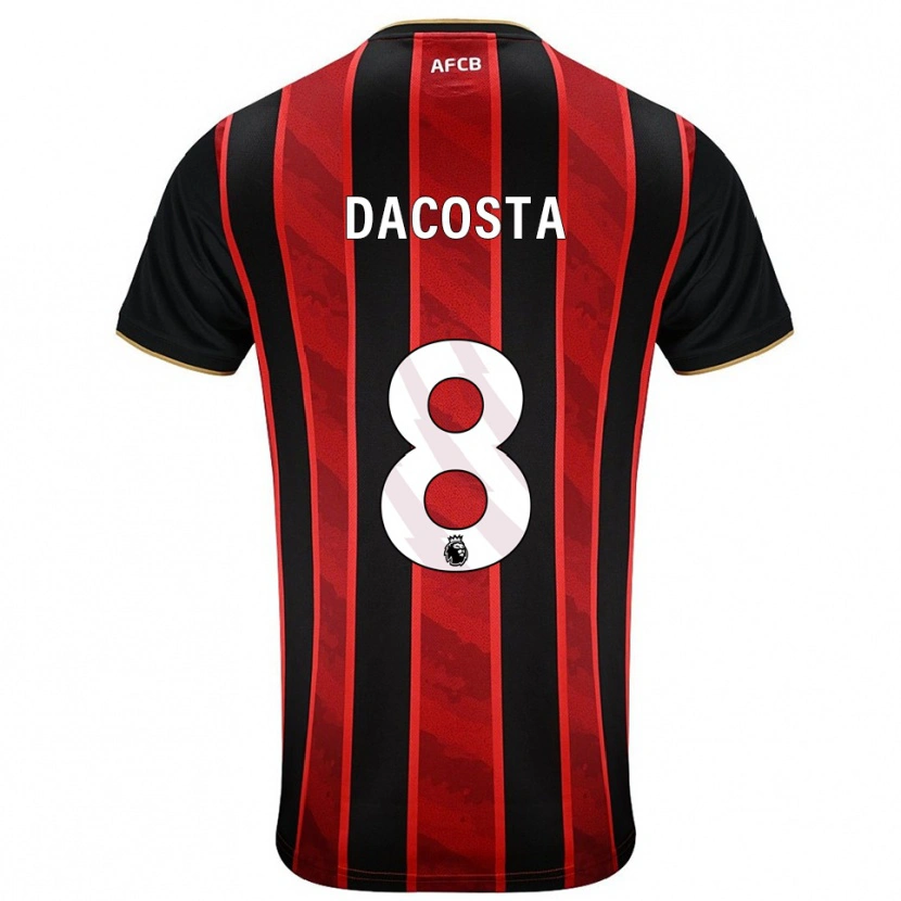 Danxen Dzieci Malcom Dacosta #8 Czerwono-Czarny Domowa Koszulka 2025/26 Koszulki Klubowe