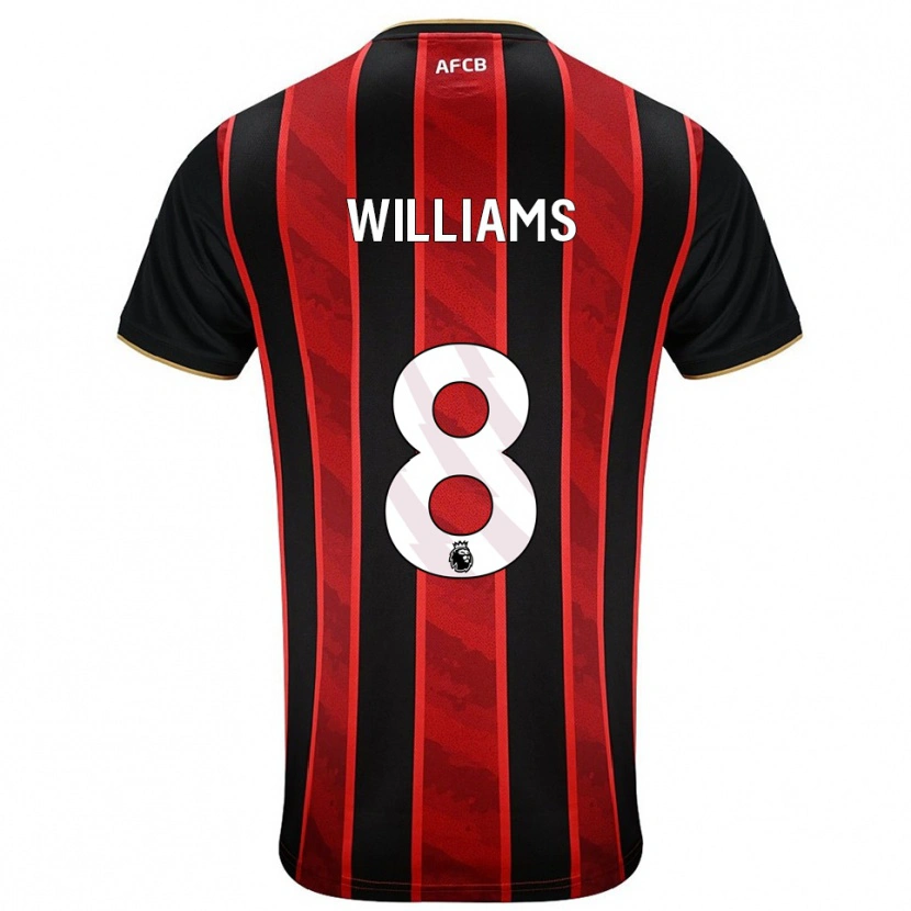 Danxen Dzieci Phoebe Williams #8 Czerwono-Czarny Domowa Koszulka 2025/26 Koszulki Klubowe