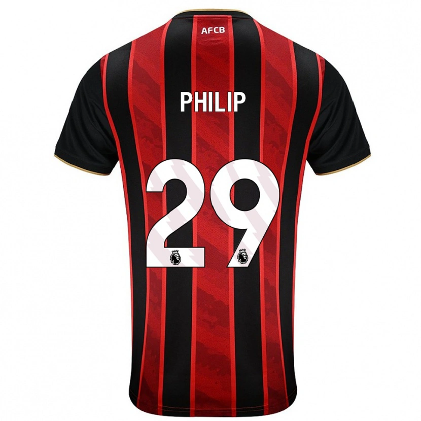 Danxen Dzieci Philip Billing #29 Czerwono-Czarny Domowa Koszulka 2025/26 Koszulki Klubowe
