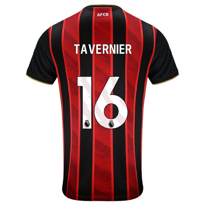Danxen Dzieci Marcus Tavernier #16 Czerwono-Czarny Domowa Koszulka 2025/26 Koszulki Klubowe