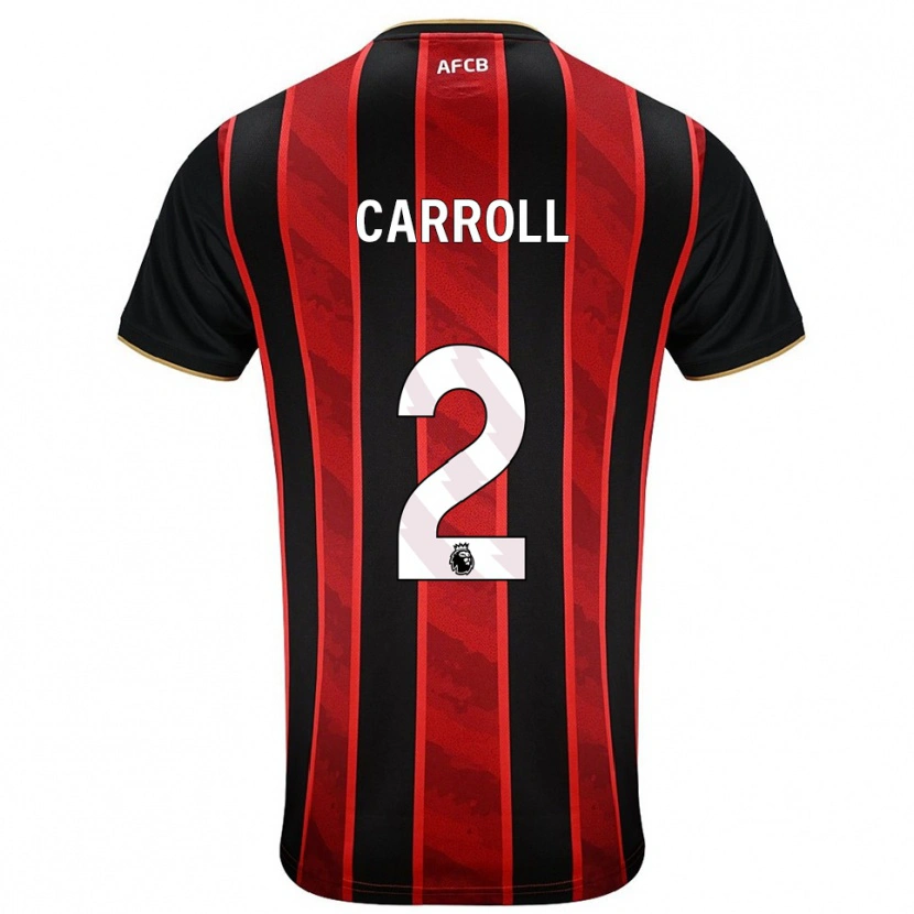 Danxen Dzieci Ryan Carroll #2 Czerwono-Czarny Domowa Koszulka 2025/26 Koszulki Klubowe