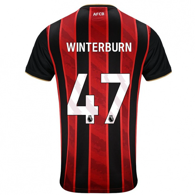 Danxen Dzieci Ben Winterburn #47 Czerwono-Czarny Domowa Koszulka 2025/26 Koszulki Klubowe
