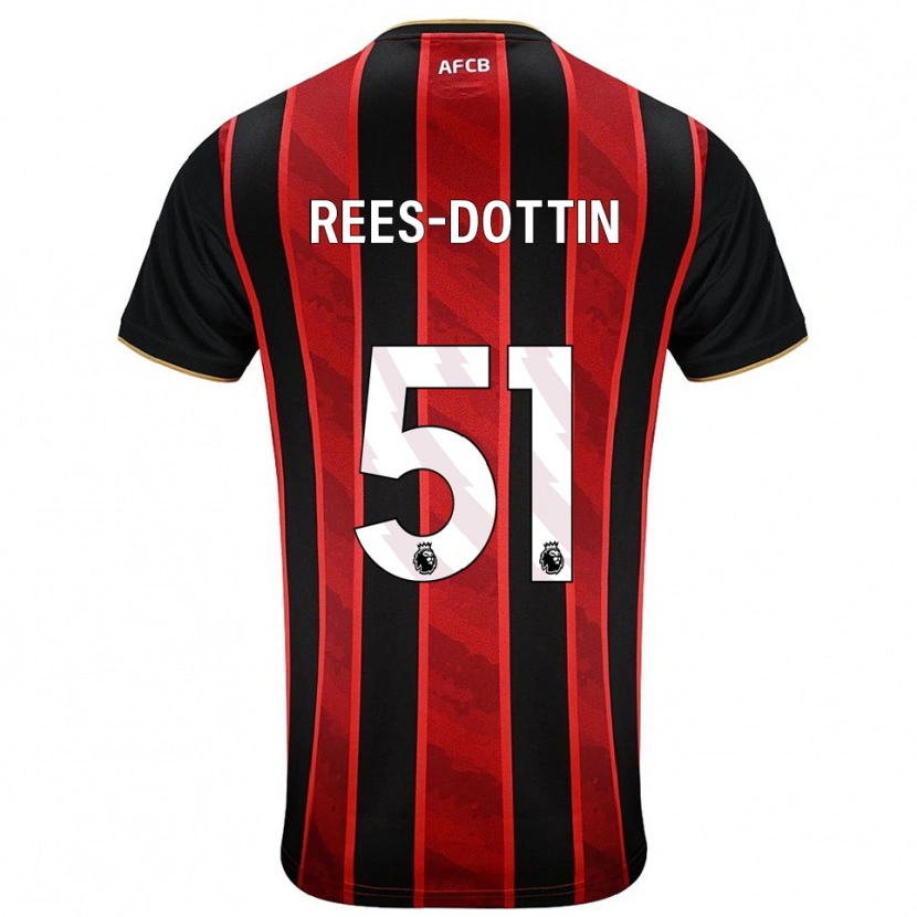 Danxen Dzieci Remy Rees-Dottin #51 Czerwono-Czarny Domowa Koszulka 2025/26 Koszulki Klubowe