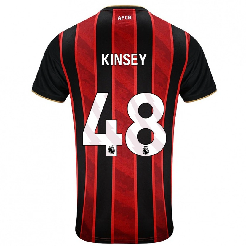 Danxen Dzieci Max Kinsey #48 Czerwono-Czarny Domowa Koszulka 2025/26 Koszulki Klubowe