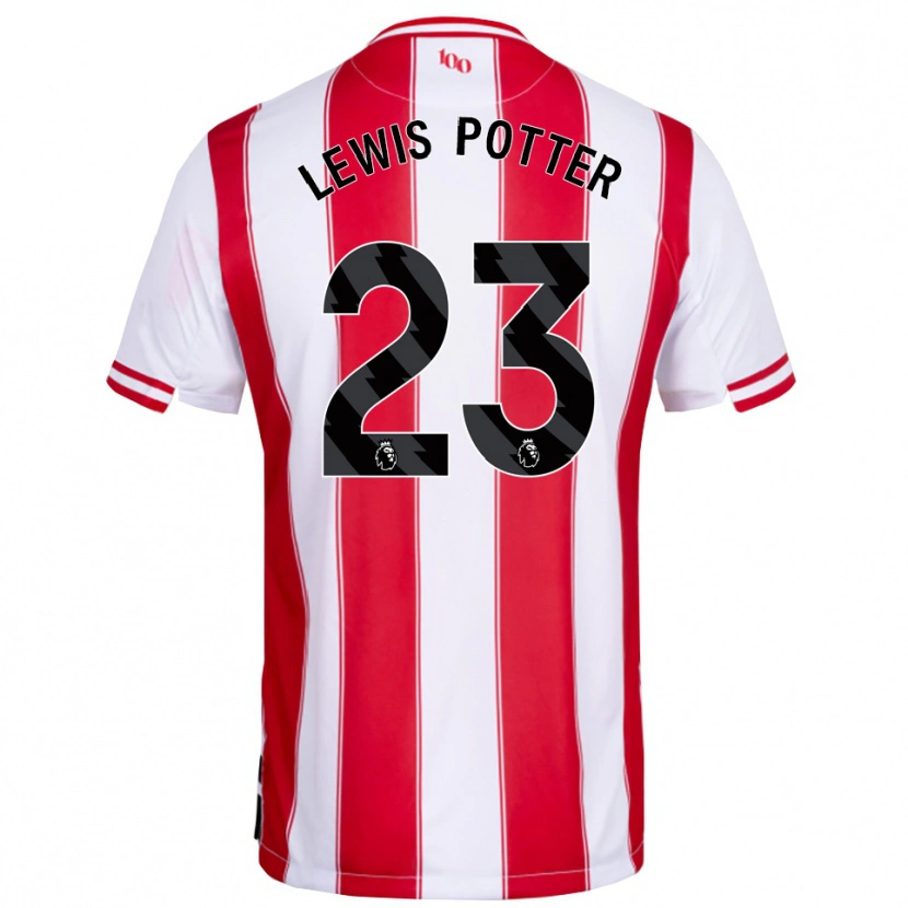 Danxen Dzieci Keane Lewis-Potter #23 Czerwono-Biały Domowa Koszulka 2025/26 Koszulki Klubowe