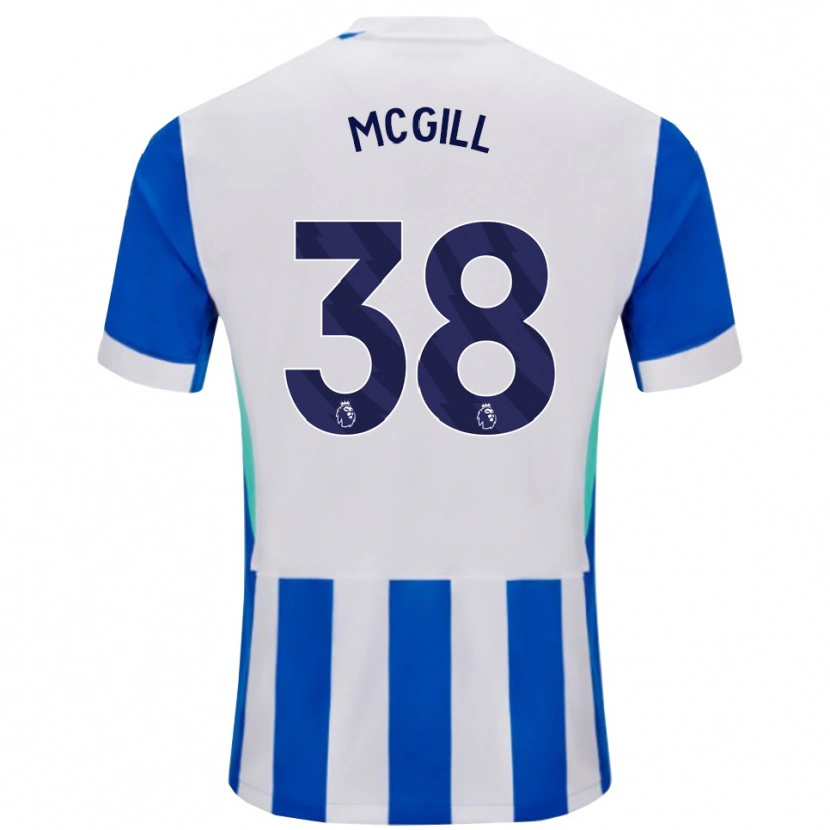 Danxen Dzieci Tom Mcgill #38 Niebiesko-Biały Domowa Koszulka 2025/26 Koszulki Klubowe