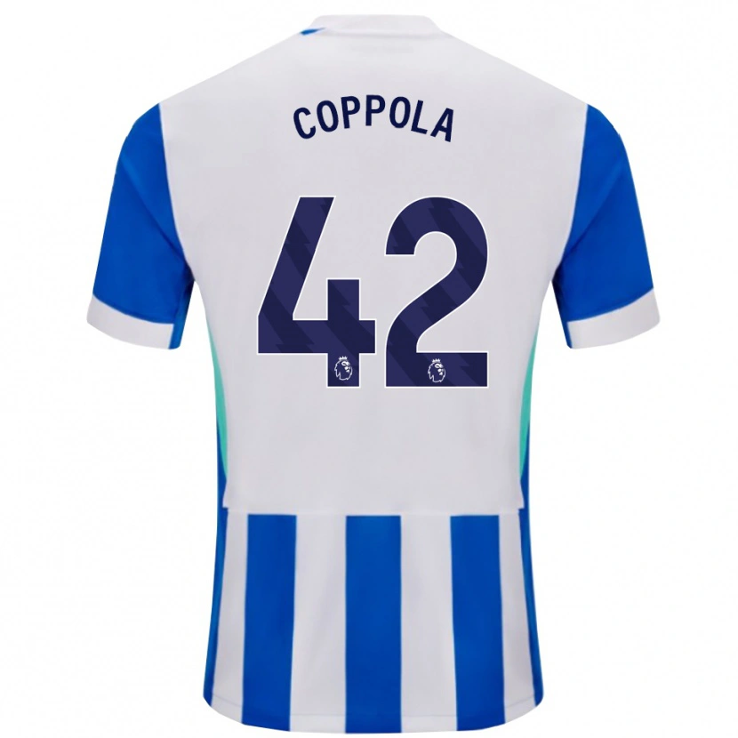 Danxen Dzieci Diego Coppola #42 Niebiesko-Biały Domowa Koszulka 2025/26 Koszulki Klubowe