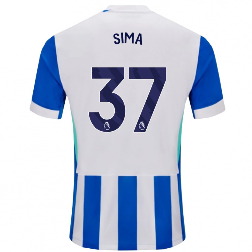 Danxen Dzieci Abdallah Sima #37 Niebiesko-Biały Domowa Koszulka 2025/26 Koszulki Klubowe