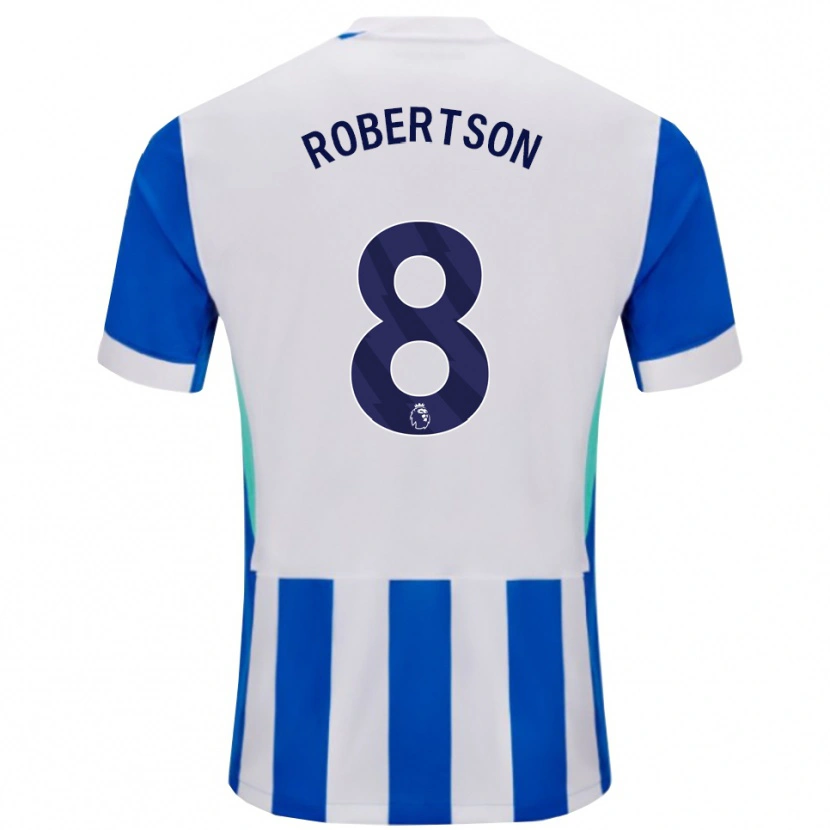 Danxen Dzieci Josh Robertson #8 Niebiesko-Biały Domowa Koszulka 2025/26 Koszulki Klubowe