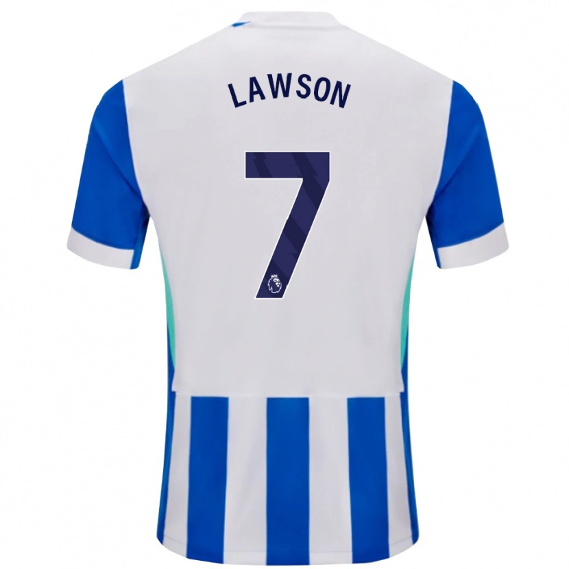 Danxen Dzieci Zebedee Lawson #7 Niebiesko-Biały Domowa Koszulka 2025/26 Koszulki Klubowe