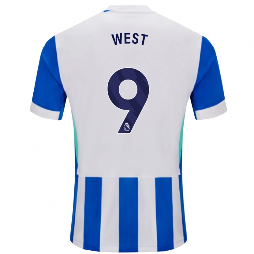 Danxen Dzieci Aidan West #9 Niebiesko-Biały Domowa Koszulka 2025/26 Koszulki Klubowe