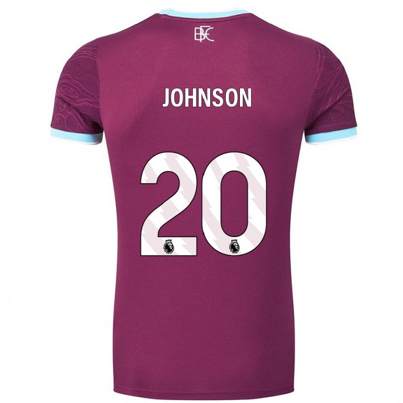 Danxen Dzieci Zach Johnson #20 Burgundowo-Błękitny Domowa Koszulka 2025/26 Koszulki Klubowe