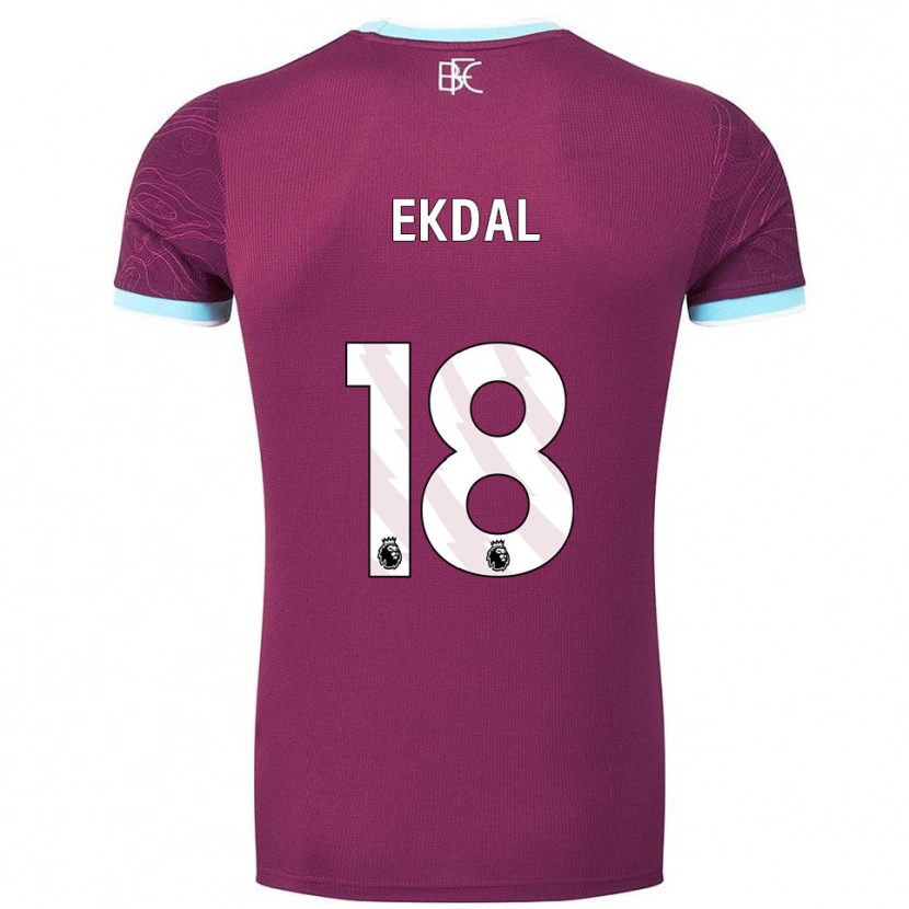 Danxen Dzieci Hjalmar Ekdal #18 Burgundowo-Błękitny Domowa Koszulka 2025/26 Koszulki Klubowe