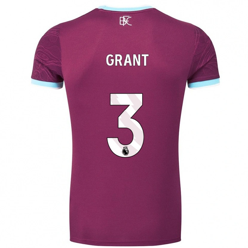 Danxen Dzieci Bradley Grant #3 Burgundowo-Błękitny Domowa Koszulka 2025/26 Koszulki Klubowe