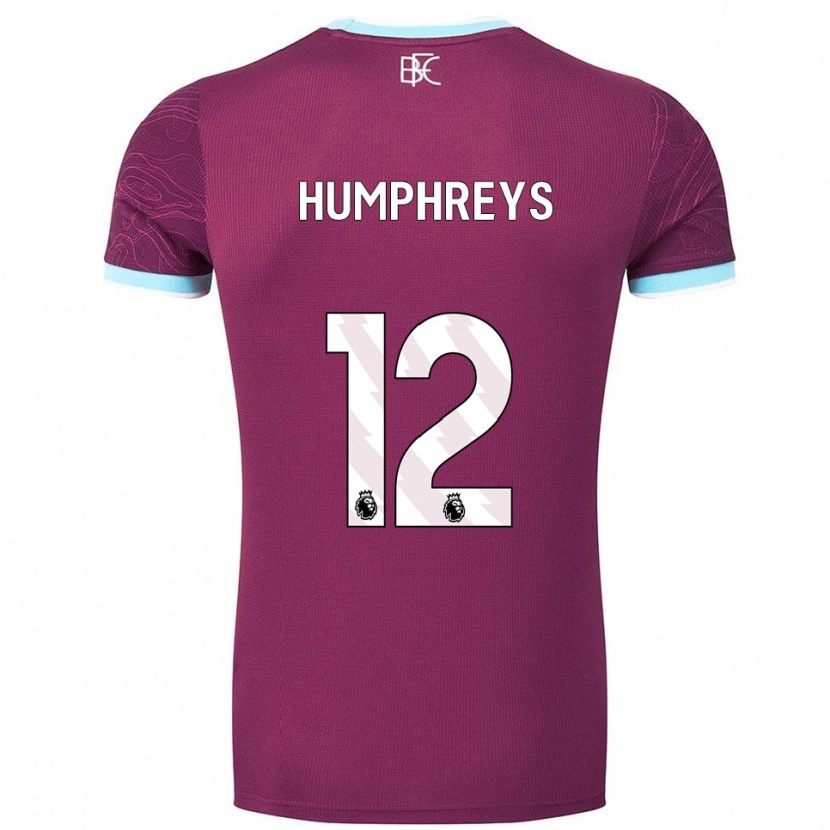 Danxen Dzieci Bashir Humphreys #12 Burgundowo-Błękitny Domowa Koszulka 2025/26 Koszulki Klubowe