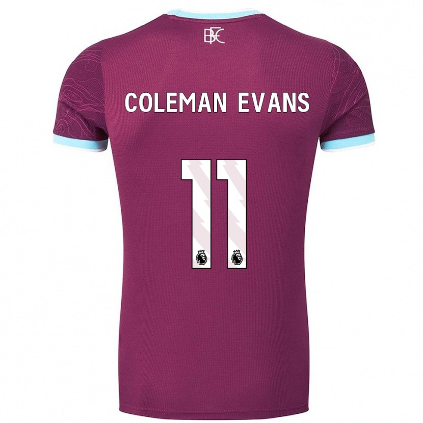 Danxen Dzieci Amaya Coleman-Evans #11 Burgundowo-Błękitny Domowa Koszulka 2025/26 Koszulki Klubowe