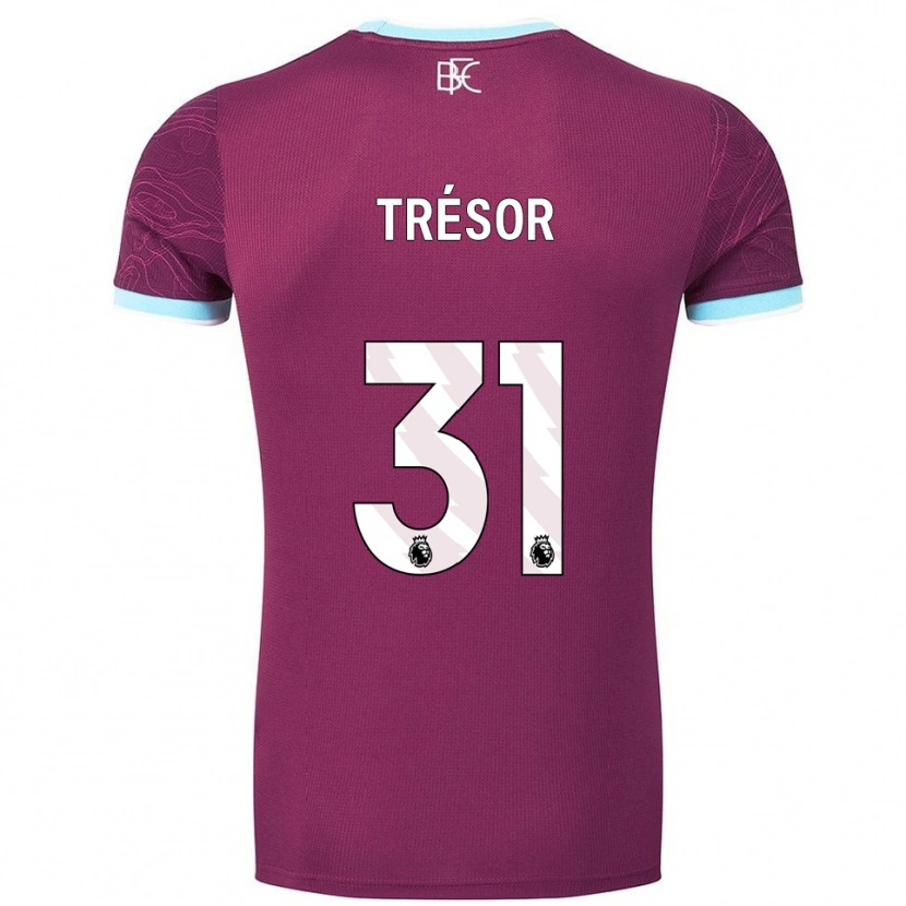 Danxen Dzieci Mike Trésor #31 Burgundowo-Błękitny Domowa Koszulka 2025/26 Koszulki Klubowe