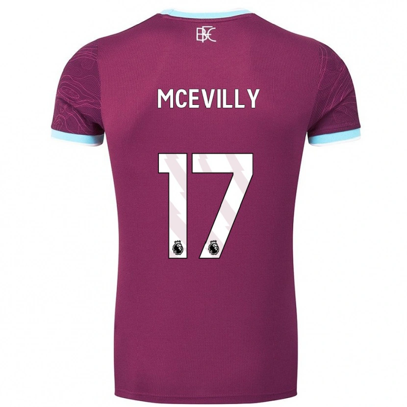 Danxen Dzieci Jack Mcevilly #17 Burgundowo-Błękitny Domowa Koszulka 2025/26 Koszulki Klubowe
