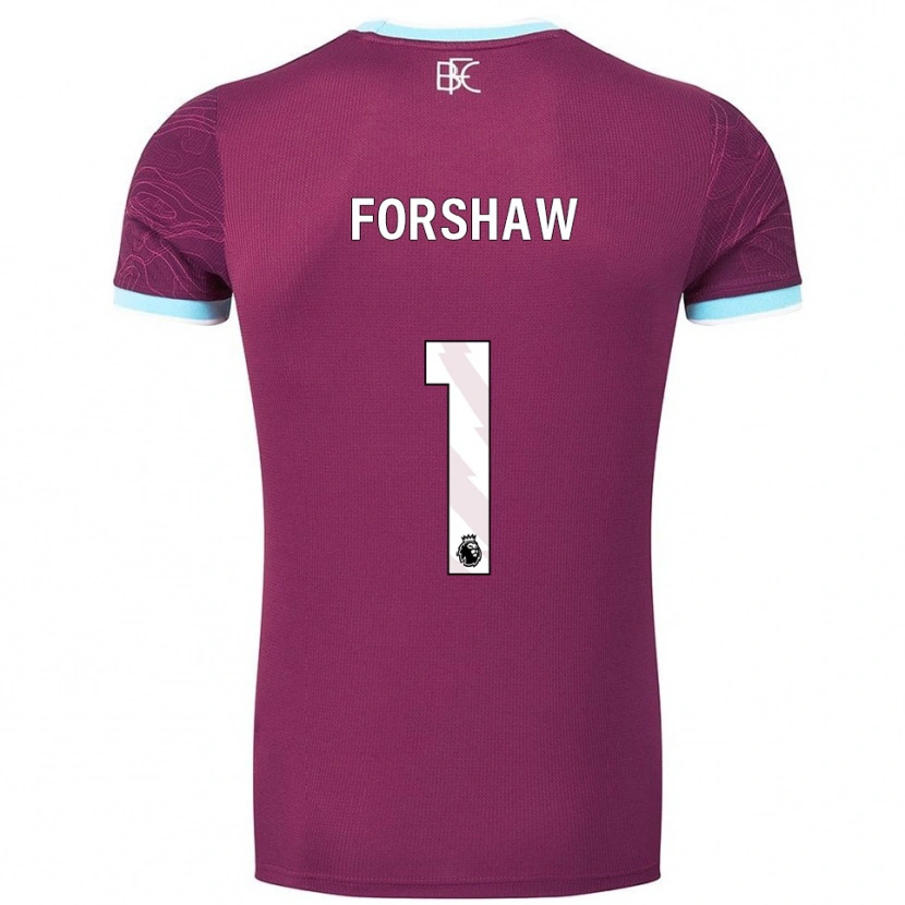Danxen Dzieci Lewis Forshaw #1 Burgundowo-Błękitny Domowa Koszulka 2025/26 Koszulki Klubowe