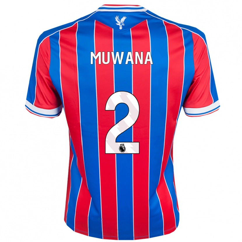 Danxen Dzieci Joshua Muwana #2 Niebiesko-Czerwono-Biały Domowa Koszulka 2025/26 Koszulki Klubowe