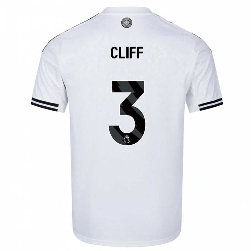 Danxen Dzieci Callum Cliff #3 Biało-Czarny Domowa Koszulka 2025/26 Koszulki Klubowe