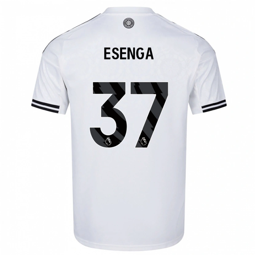 Danxen Dzieci Jonathan Esenga #37 Biało-Czarny Domowa Koszulka 2025/26 Koszulki Klubowe