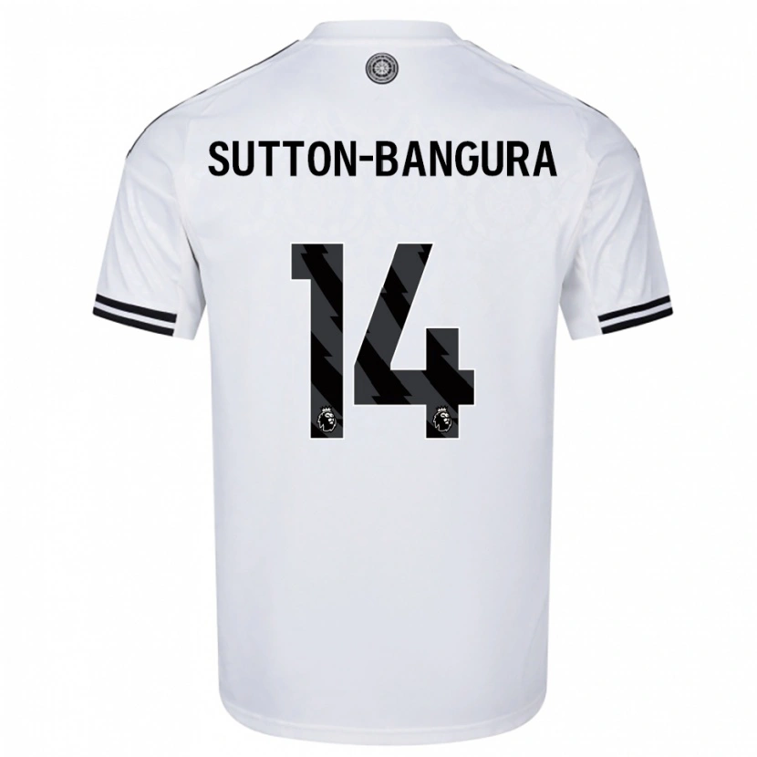 Danxen Dzieci William Sutton-Bangura #14 Biało-Czarny Domowa Koszulka 2025/26 Koszulki Klubowe