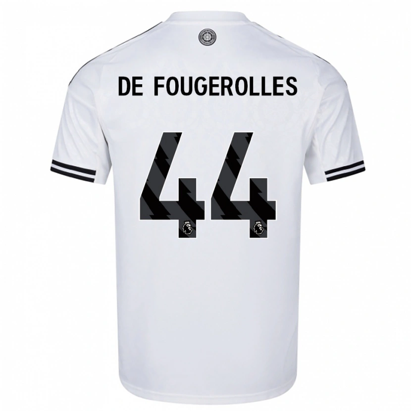 Danxen Dzieci Luc De Fougerolles #44 Biało-Czarny Domowa Koszulka 2025/26 Koszulki Klubowe