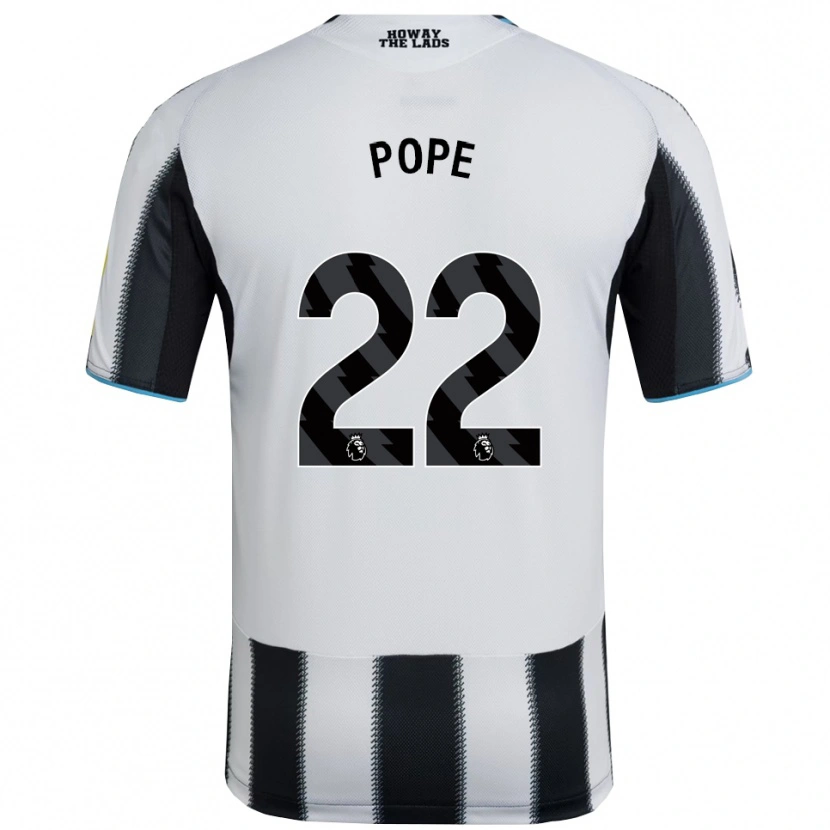 Danxen Dzieci Nick Pope #22 Czarno-Biały Domowa Koszulka 2025/26 Koszulki Klubowe