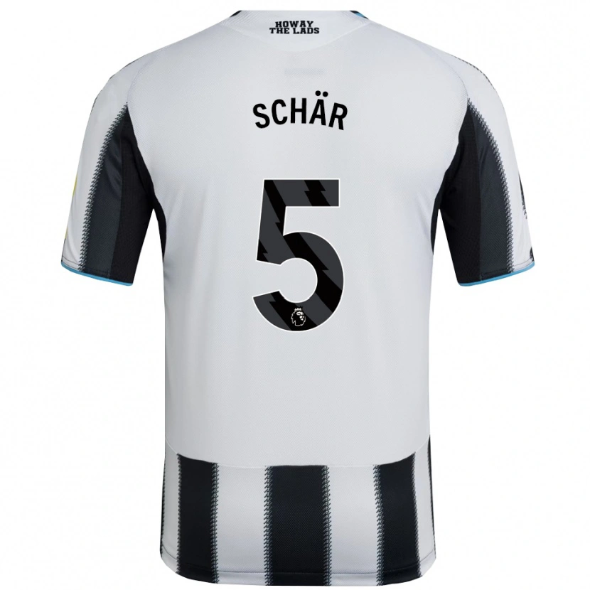 Danxen Dzieci Fabian Schär #5 Czarno-Biały Domowa Koszulka 2025/26 Koszulki Klubowe